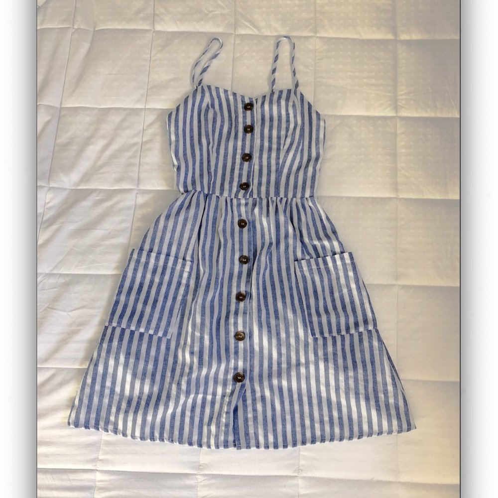 XS Striped Blue Sundress
